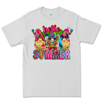 Dove Grey Hello summer Gnome Premium Tee - CowhideDigitalArt
