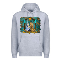 Heather Grey oh holy night western Premium Hoodie - RanaPortraitStore