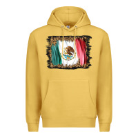 Antique Gold distressed mexico flag Premium Hoodie - BarkalooDesign