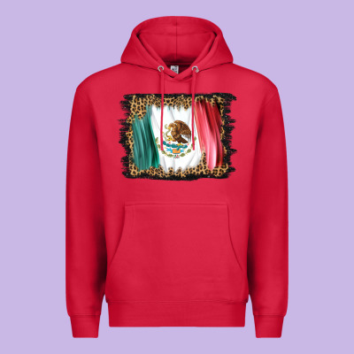 Distressed Mexico Flag Premium Hoodie Designed By Barkaloodesign