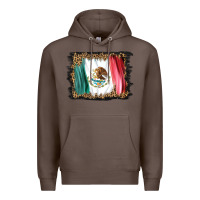 Coffee distressed mexico flag Premium Hoodie - BarkalooDesign