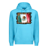 Ocean Blue distressed mexico flag Premium Hoodie - BarkalooDesign