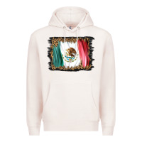 Pale Pink distressed mexico flag Premium Hoodie - BarkalooDesign