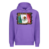 Purple distressed mexico flag Premium Hoodie - BarkalooDesign