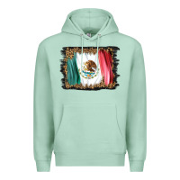 Seafoam distressed mexico flag Premium Hoodie - BarkalooDesign