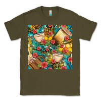 Army Green honey and bee coffee cup with flowers and leopard seamless pattern bbs Classic Tee - BundleAndBundleShop