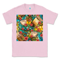 Bubblegum Pink honey and bee coffee cup with flowers and leopard seamless pattern bbs Classic Tee - BundleAndBundleShop