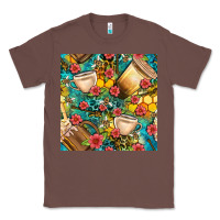 Chestnut honey and bee coffee cup with flowers and leopard seamless pattern bbs Classic Tee - BundleAndBundleShop