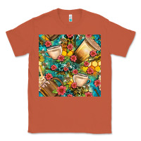 Copper honey and bee coffee cup with flowers and leopard seamless pattern bbs Classic Tee - BundleAndBundleShop