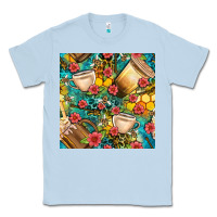 Honey And Bee Coffee Cup With Flowers And Leopard Seamless Pattern Bbs Classic Tee | Teevron