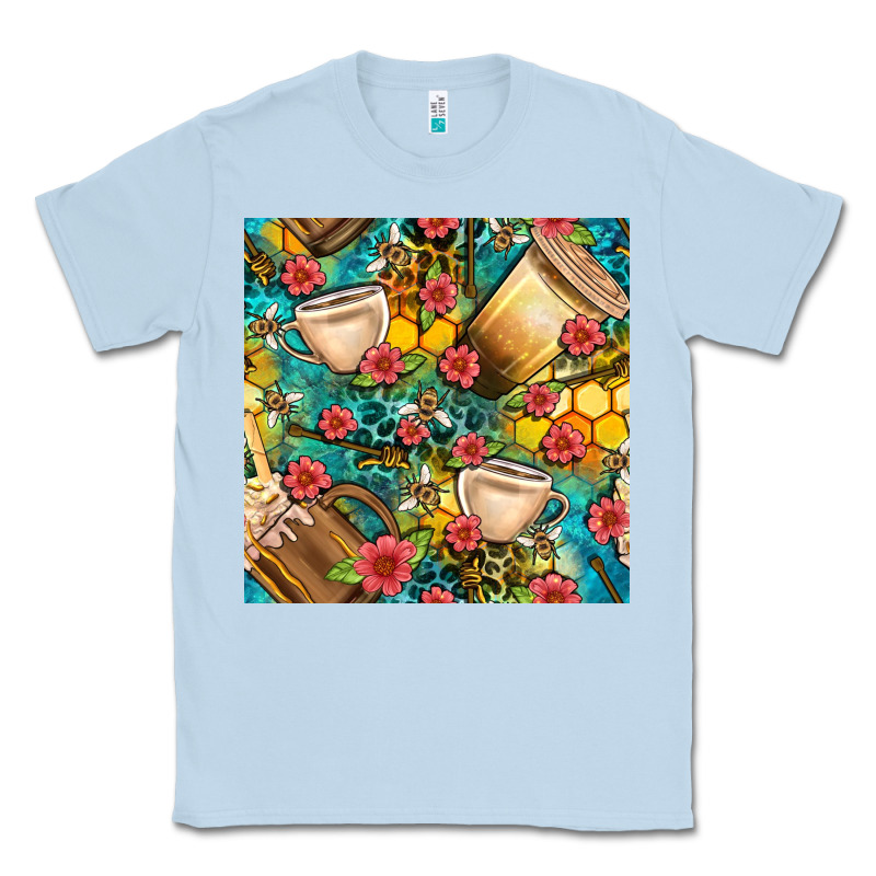 Honey And Bee Coffee Cup With Flowers And Leopard Seamless Pattern Bbs Classic Tee by BundleAndBundleShop | Teevron