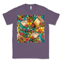 Lavender honey and bee coffee cup with flowers and leopard seamless pattern bbs Classic Tee - BundleAndBundleShop
