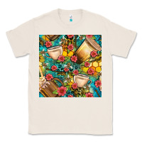 Natural honey and bee coffee cup with flowers and leopard seamless pattern bbs Classic Tee - BundleAndBundleShop