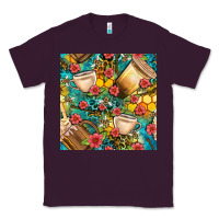 Plum honey and bee coffee cup with flowers and leopard seamless pattern bbs Classic Tee - BundleAndBundleShop
