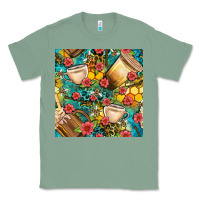 Sage honey and bee coffee cup with flowers and leopard seamless pattern bbs Classic Tee - BundleAndBundleShop