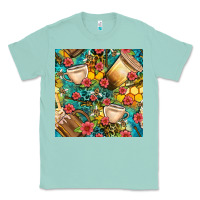 Seafoam honey and bee coffee cup with flowers and leopard seamless pattern bbs Classic Tee - BundleAndBundleShop