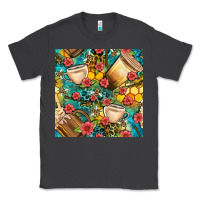 Smoke honey and bee coffee cup with flowers and leopard seamless pattern bbs Classic Tee - BundleAndBundleShop