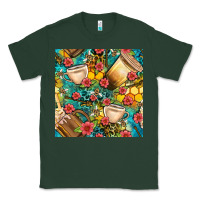 Sports Green honey and bee coffee cup with flowers and leopard seamless pattern bbs Classic Tee - BundleAndBundleShop