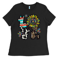 Black love autism Ladies Tee - CowhideDigitalArt