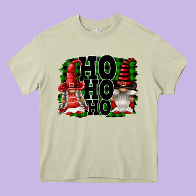 Ho Ho Ho Christmas Gnomes Heavy Core Tee Designed By Fadigitalartstudio