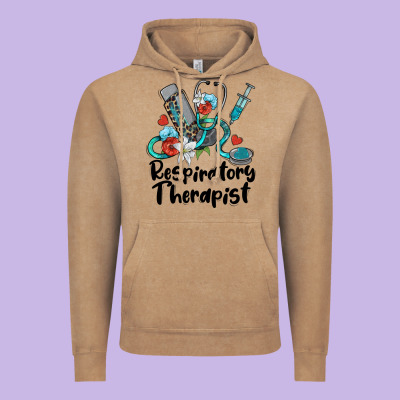 Respiratory Therapist Vintage Hoodie Designed By Barkaloodesign