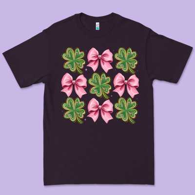 Clover Bow Premium Tee Designed By Cowhidedigitalart