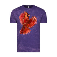 Cloud Purple Flying Northern Cardinal Bird Vintage Tee - LillyAllenDesigns