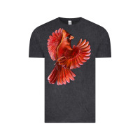 Vintage Black Flying Northern Cardinal Bird Vintage Tee - LillyAllenDesigns