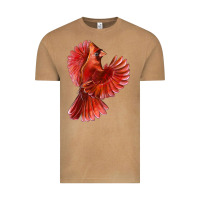Vintage Camel Flying Northern Cardinal Bird Vintage Tee - LillyAllenDesigns