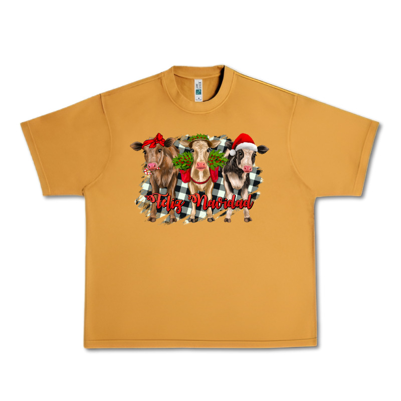 Feliz Navidad Heifers Front View Urban Heavy Tee by RanaPortraitStore | Teevron
