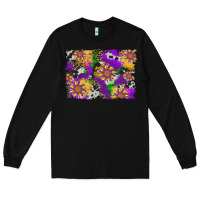 Black mardi gras sunflower cowhide leopard and glitter background Long Sleeve Tee - Artiststas