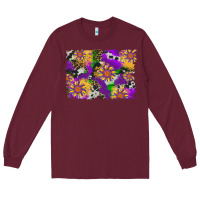 Burgundy mardi gras sunflower cowhide leopard and glitter background Long Sleeve Tee - Artiststas
