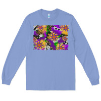 Colony Blue mardi gras sunflower cowhide leopard and glitter background Long Sleeve Tee - Artiststas