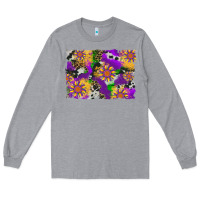 Heather Grey mardi gras sunflower cowhide leopard and glitter background Long Sleeve Tee - Artiststas