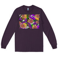 Plum mardi gras sunflower cowhide leopard and glitter background Long Sleeve Tee - Artiststas