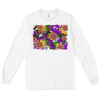 White mardi gras sunflower cowhide leopard and glitter background Long Sleeve Tee - Artiststas