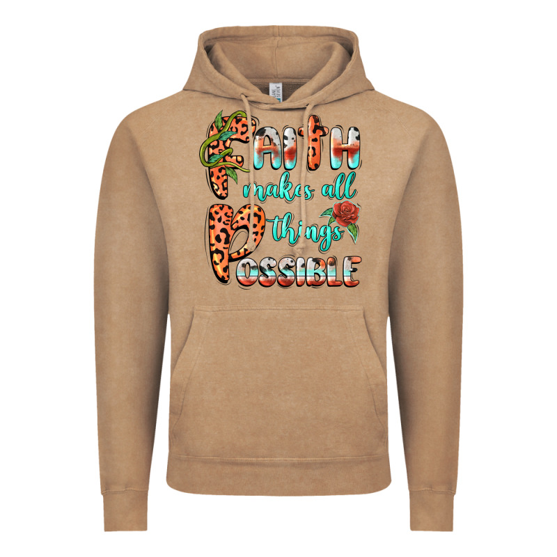 Faith Makes All Things Possible Vintage Hoodie by BarkalooDesign | Teevron