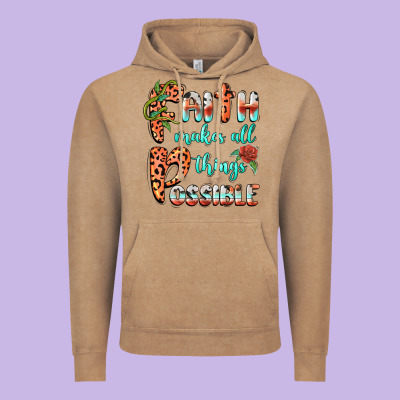 Faith Makes All Things Possible Vintage Hoodie Designed By Barkaloodesign