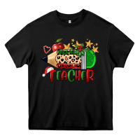 Black Christmas Teacher Pencil Heavy Core Tee - FaDigitalArtStudio