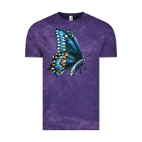 Cloud Purple Black Shallowtail Vintage Tee - LillyAllenDesigns