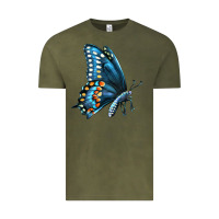 Vintage Olive Black Shallowtail Vintage Tee - LillyAllenDesigns