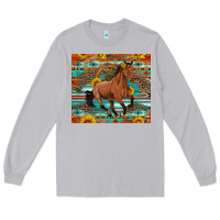 Moon Dust galloping horse aztec sunflower Long Sleeve Tee - Artiststas