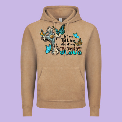 Let Me Tell You About My Jesus Vintage Hoodie Designed By Barkaloodesign