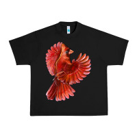 Black Flying Northern Cardinal Bird Urban Heavy Tee - LillyAllenDesigns