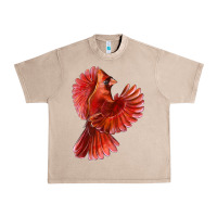 Flying Northern Cardinal Bird Urban Heavy Tee | Teevron