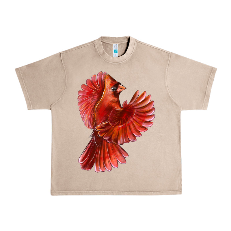 Flying Northern Cardinal Bird Urban Heavy Tee by LillyAllenDesigns | Teevron