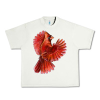 Pistachio Flying Northern Cardinal Bird Urban Heavy Tee - LillyAllenDesigns