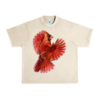 Sandshell Flying Northern Cardinal Bird Urban Heavy Tee - LillyAllenDesigns