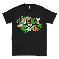 Black lucky dog St. Patricks Day Classic Tee - FaDigitalArtStudio