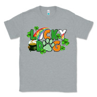 Heather Grey lucky dog St. Patricks Day Classic Tee - FaDigitalArtStudio